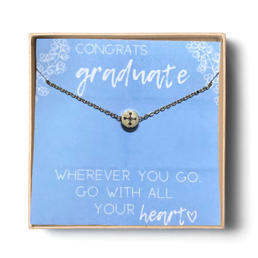 Tiny compass graduation necklace, Graduatiun gift, 2020 graduation jewelry, Class of 2020 necklace, High school grads, Girls college