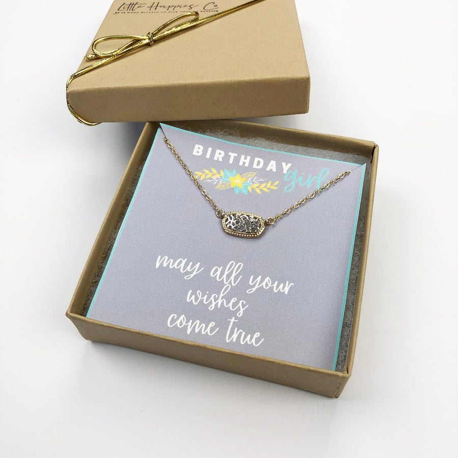 Birthday girl necklace, Birthday gift for girl, Teenage girl gift, Teenager birthday, Filigree necklace, Birthday necklace, Birthday wishes