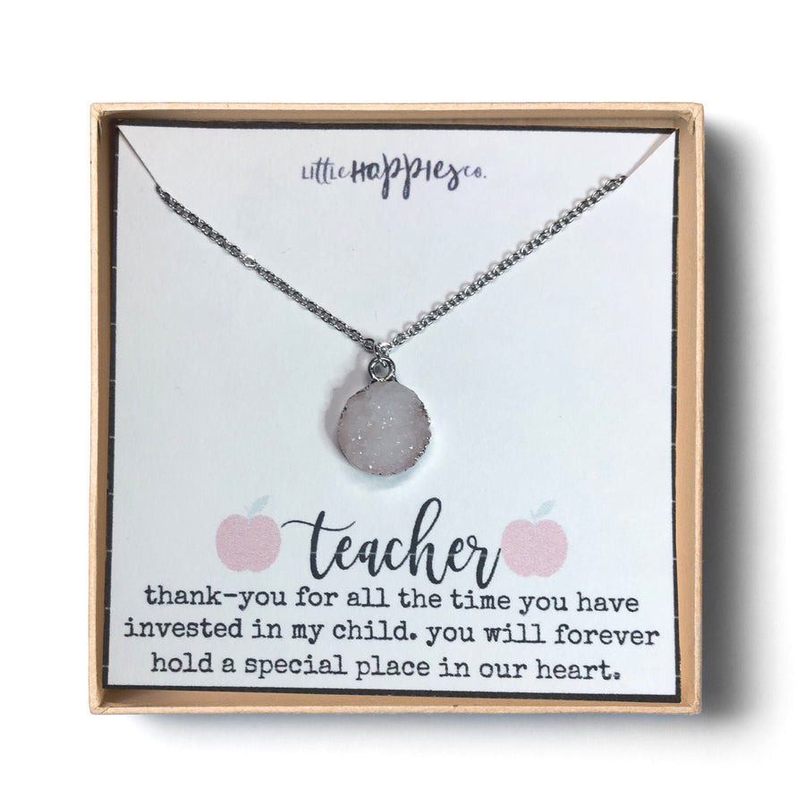 Necklace for Teacher, Gifts for Teachers, Thank You Gift, Druzy Necklace, Teacher Gift, Unique Teacher Gifts, Teacher Appreciation Gift