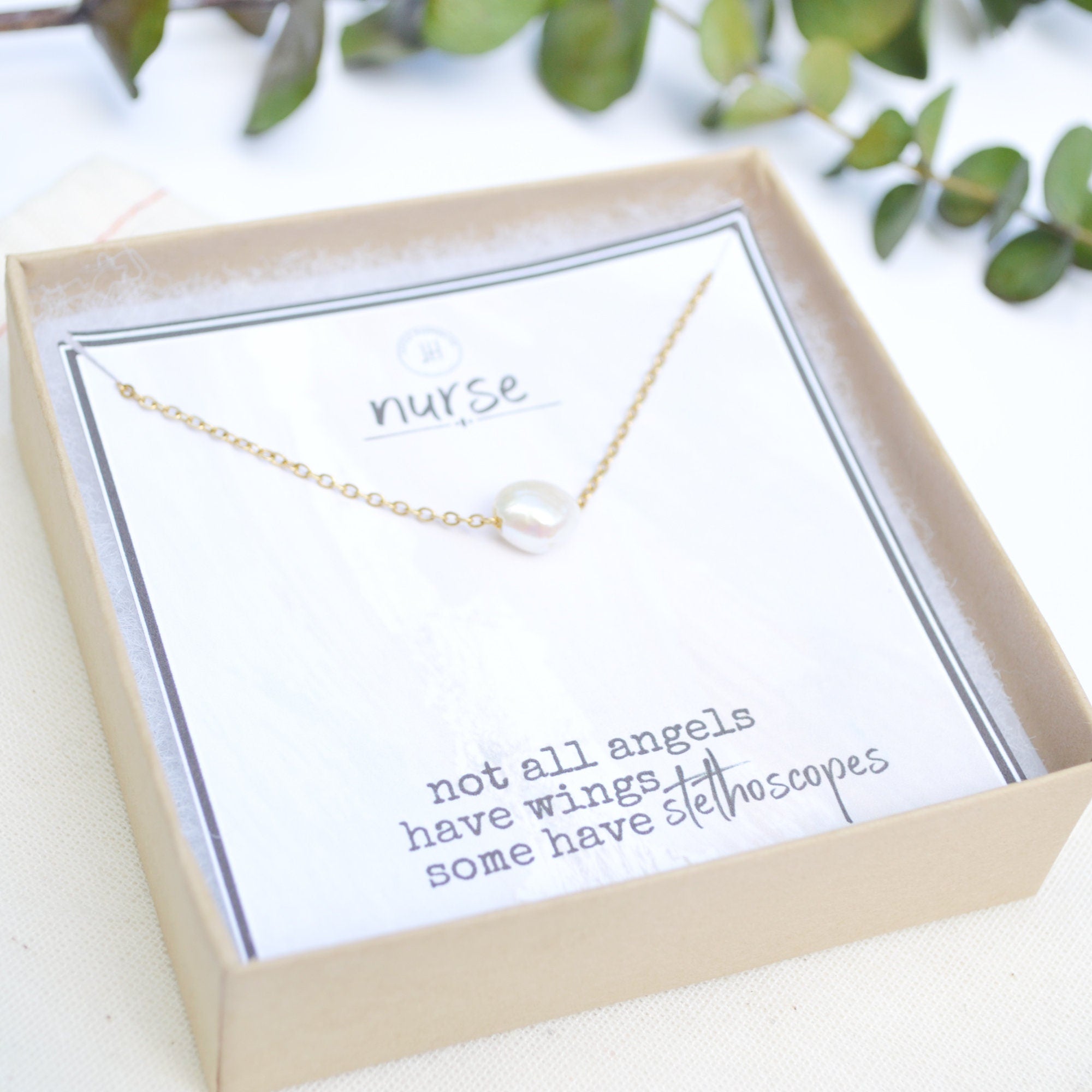 Nurse Appreciation Gift, Pearl Necklace, Graduation Gift, Registered Nurse Gifts, Nurse Thank You Gift, Pearl Jewelry, Nurse Jewelry