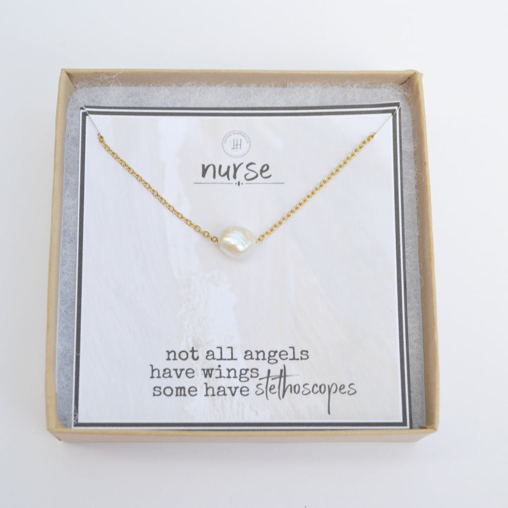 Nurse Appreciation Gift, Pearl Necklace, Graduation Gift, Registered Nurse Gifts, Nurse Thank You Gift, Pearl Jewelry, Nurse Jewelry