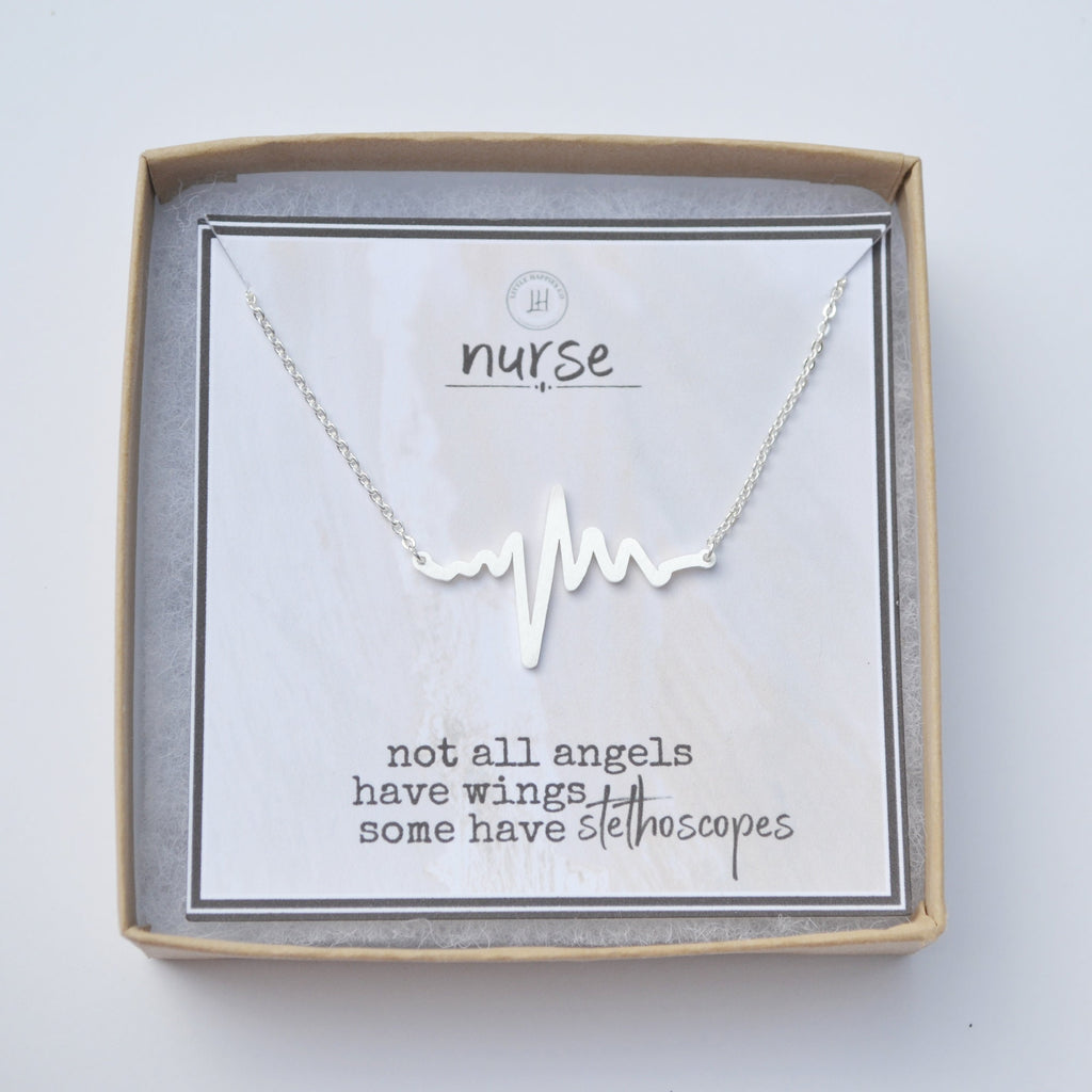 Heartbeat Necklace, Nurse Thank You Gift, Nurse Appreciation Gift, Gift for Nurse, Nurse Jewelry, Nurse Necklace, Nurse Gift, Thank You Gift