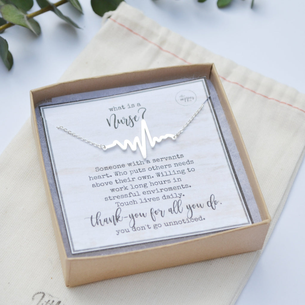 Nurse Appreciation Gift, Nurse Necklace, Heartbeat Necklace, Nurse Thank You Gift, Gift for Nurse, Nurse Jewelry, Nurse Gift, Thank You Gift