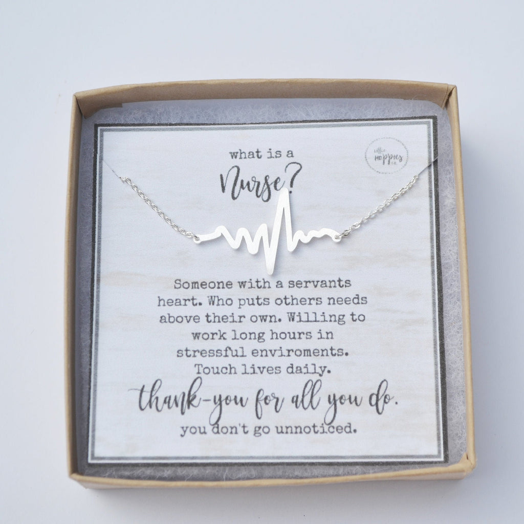 Nurse Appreciation Gift, Nurse Necklace, Heartbeat Necklace, Nurse Thank You Gift, Gift for Nurse, Nurse Jewelry, Nurse Gift, Thank You Gift