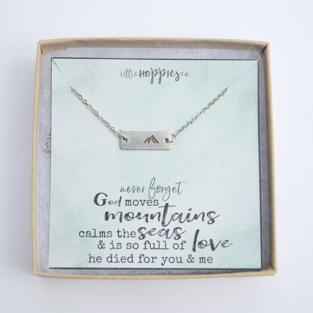 Mountain Necklace, Christian Gifts for Friends, Mountain Pendant Necklace, Gold Mountain Necklace, Faith Necklace, Religious Jewelry