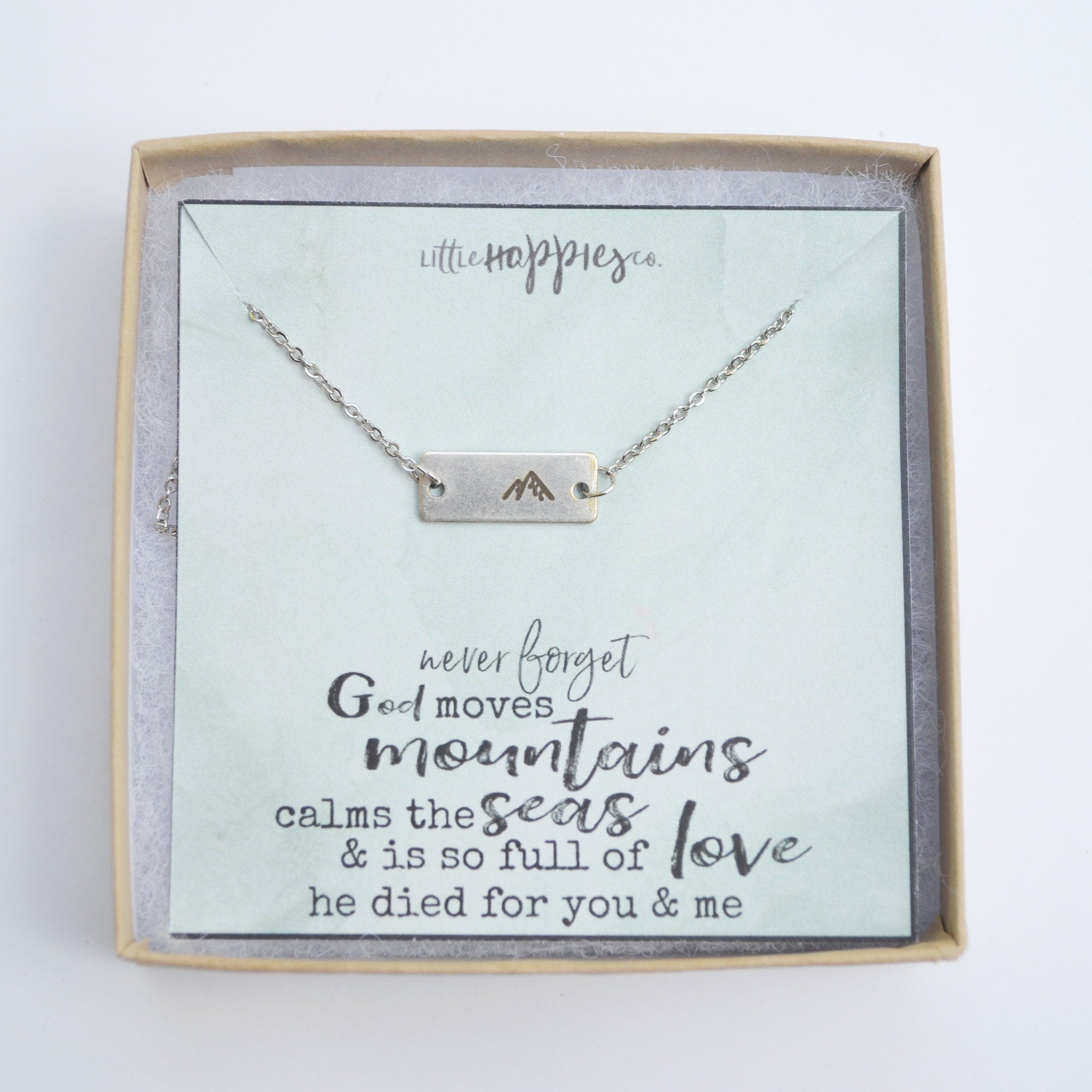Mountain Necklace, Christian Gifts for Friends, Mountain Pendant Necklace, Gold Mountain Necklace, Faith Necklace, Religious Jewelry