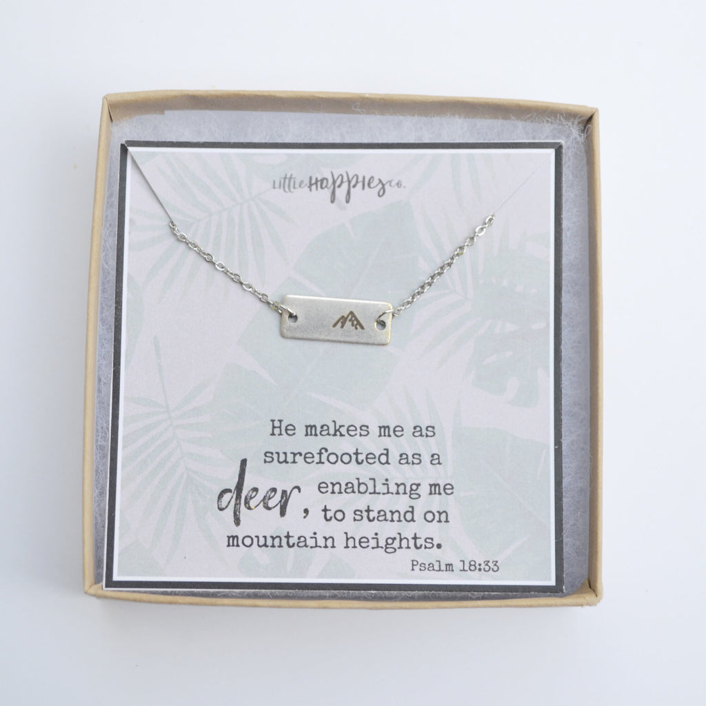 Mountain Pendant Necklace, Faith Necklace, Religious Jewelry, Mountain Necklace, Christian Gifts for Friends, Gold Mountain Necklace