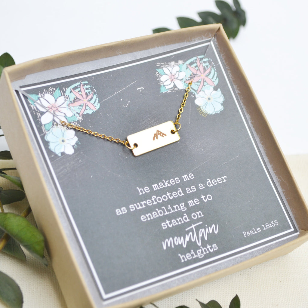 Faith Necklace, Mountain Necklace, Christian Gifts for Friends, Mountain Pendant Necklace, Religious Jewelry, Gold Mountain Necklace