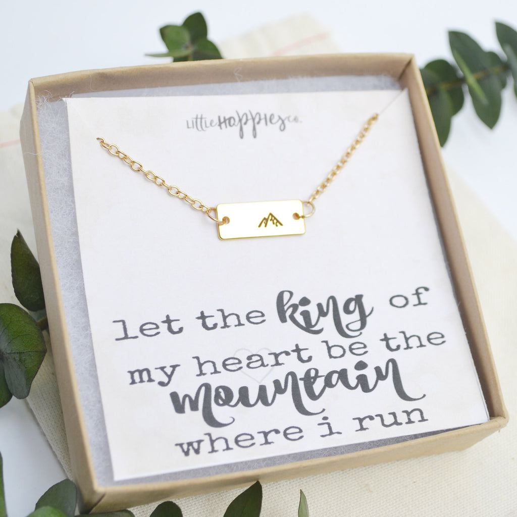 Mountain Necklace, Christian Jewelry, Gold Mountain Necklace, Faith Necklace, Christian Gifts for Friends, Christian Necklace, Faith Jewelry