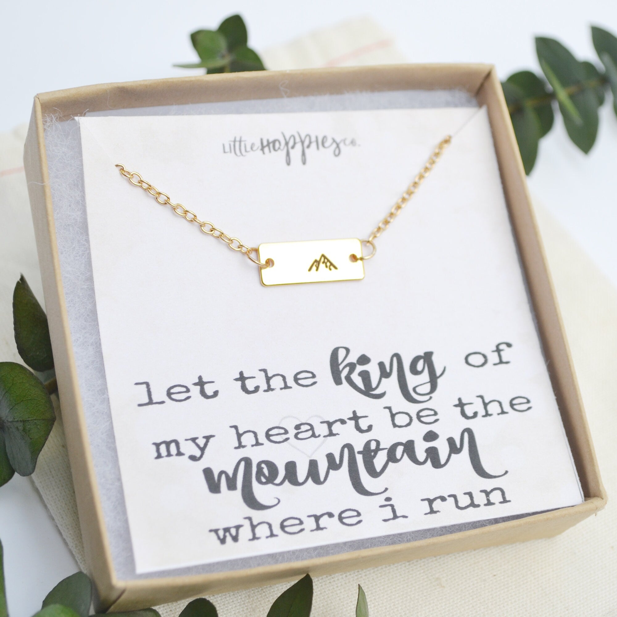 Mountain Necklace, Christian Jewelry, Gold Mountain Necklace, Faith Necklace, Christian Gifts for Friends, Christian Necklace, Faith Jewelry