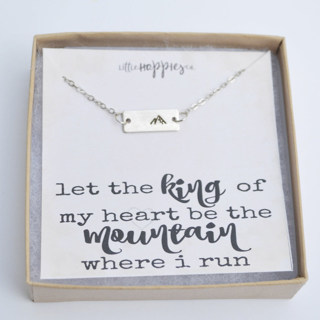 Mountain Necklace, Christian Jewelry, Gold Mountain Necklace, Faith Necklace, Christian Gifts for Friends, Christian Necklace, Faith Jewelry