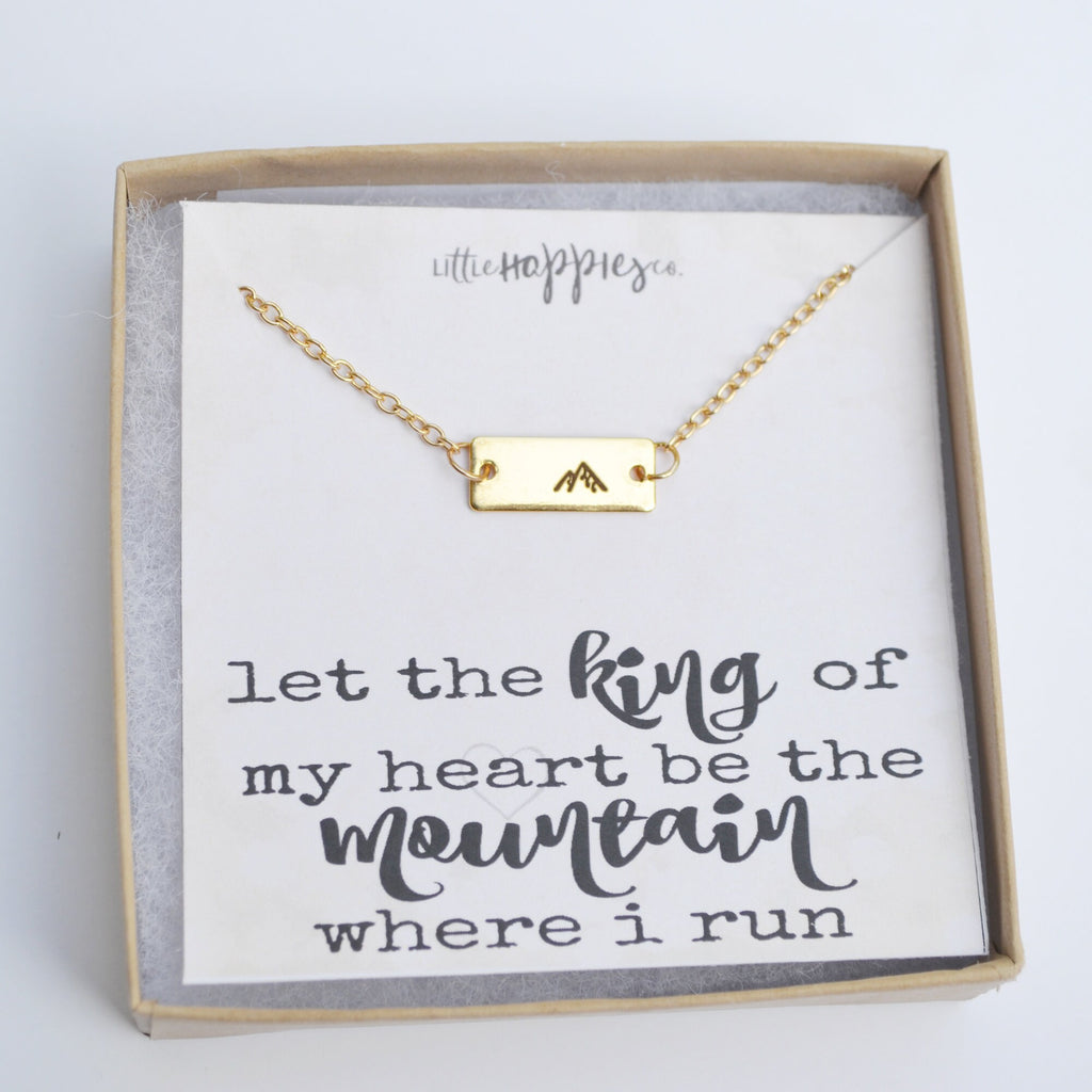 Mountain Necklace, Christian Jewelry, Gold Mountain Necklace, Faith Necklace, Christian Gifts for Friends, Christian Necklace, Faith Jewelry
