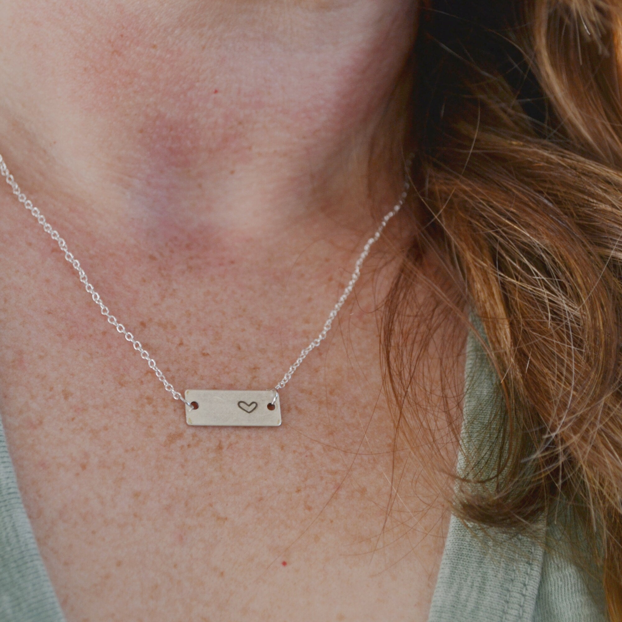 Gift for Dance Teacher,  Teacher Appreciation Gift, Dance Teacher Gift, Bar Necklace, Heart Necklace, Gifts for Her, Teacher Thank You Gift