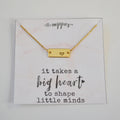 Teacher Appreciation Gift, Heart Necklace, Teacher Thank You Gift, Appreciation Gift, Bar Necklace, Gifts for Her, Teacher Gift Jewelry