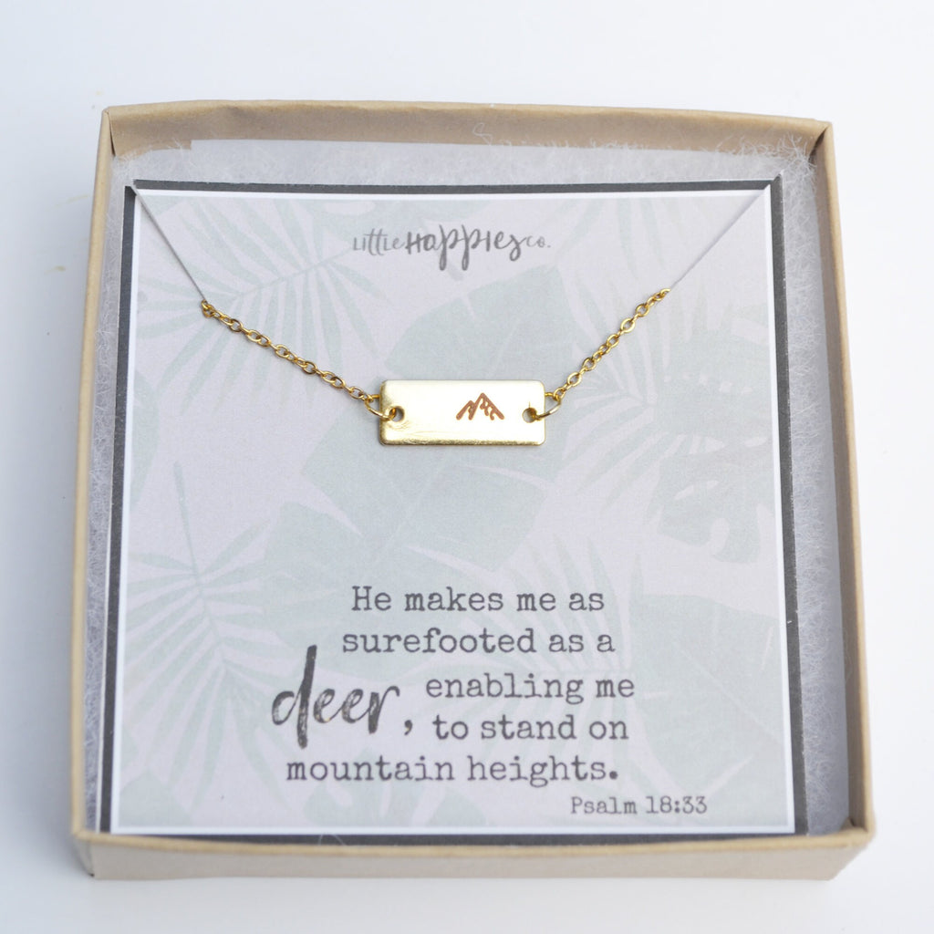 Mountain Pendant Necklace, Faith Necklace, Religious Jewelry, Mountain Necklace, Christian Gifts for Friends, Gold Mountain Necklace