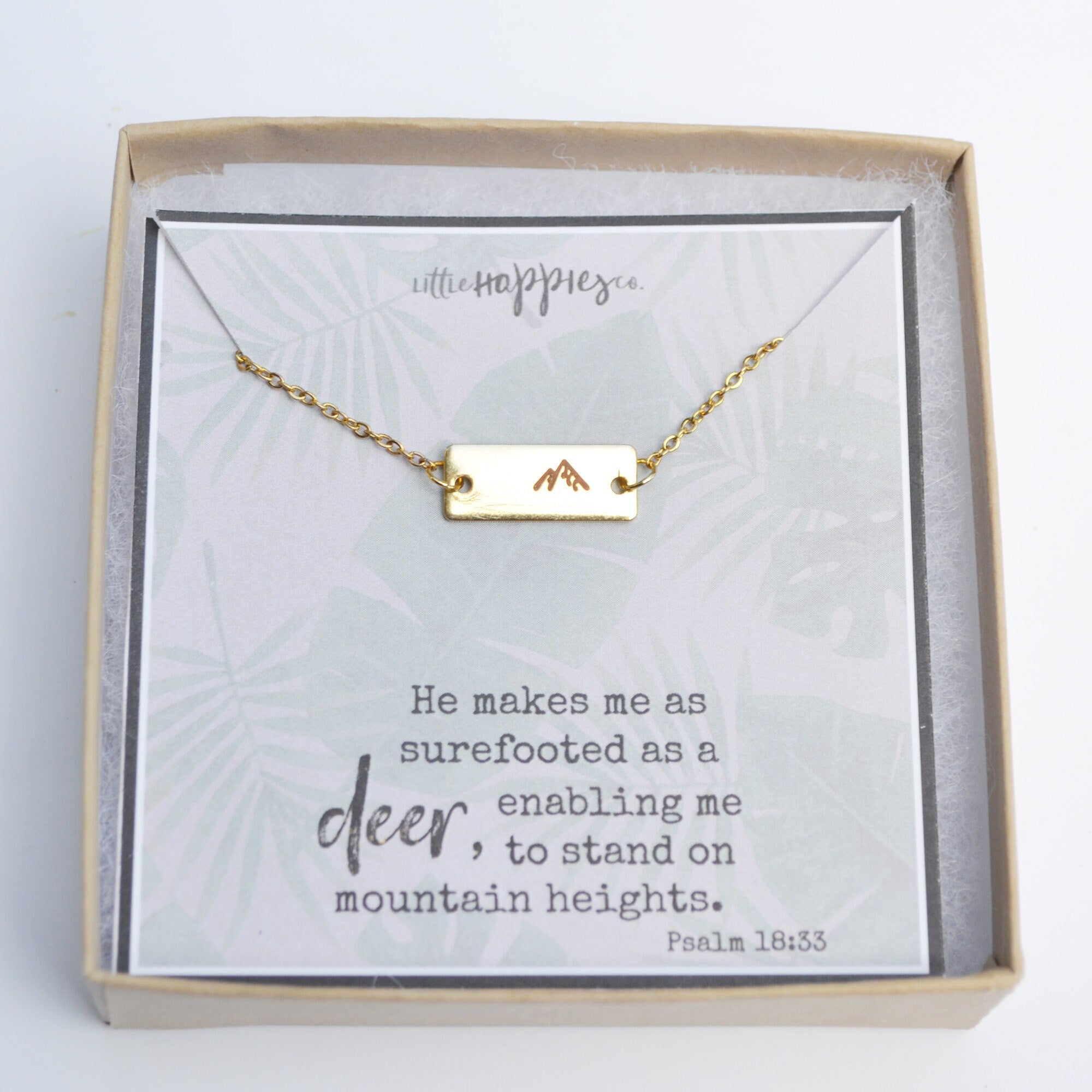 Mountain Pendant Necklace, Faith Necklace, Religious Jewelry, Mountain Necklace, Christian Gifts for Friends, Gold Mountain Necklace