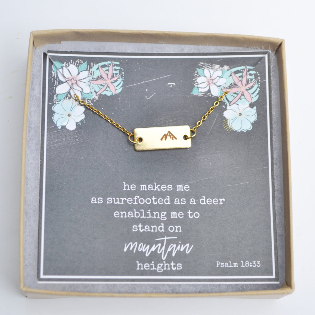 Faith Necklace, Mountain Necklace, Christian Gifts for Friends, Mountain Pendant Necklace, Religious Jewelry, Gold Mountain Necklace