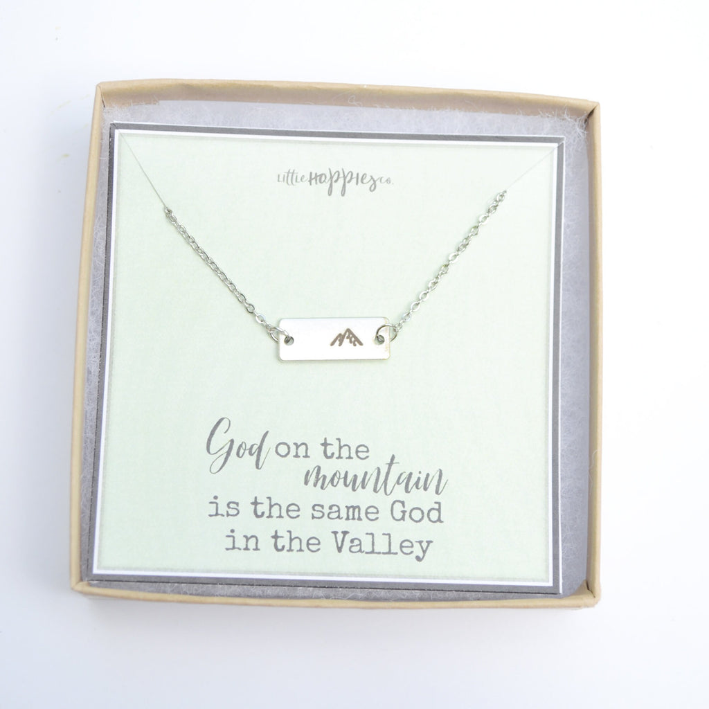 Gold Mountain Necklace, Faith Necklace, Religious Jewelry, Mountain Necklace, Christian Gifts for Friends, Mountain Pendant Necklace