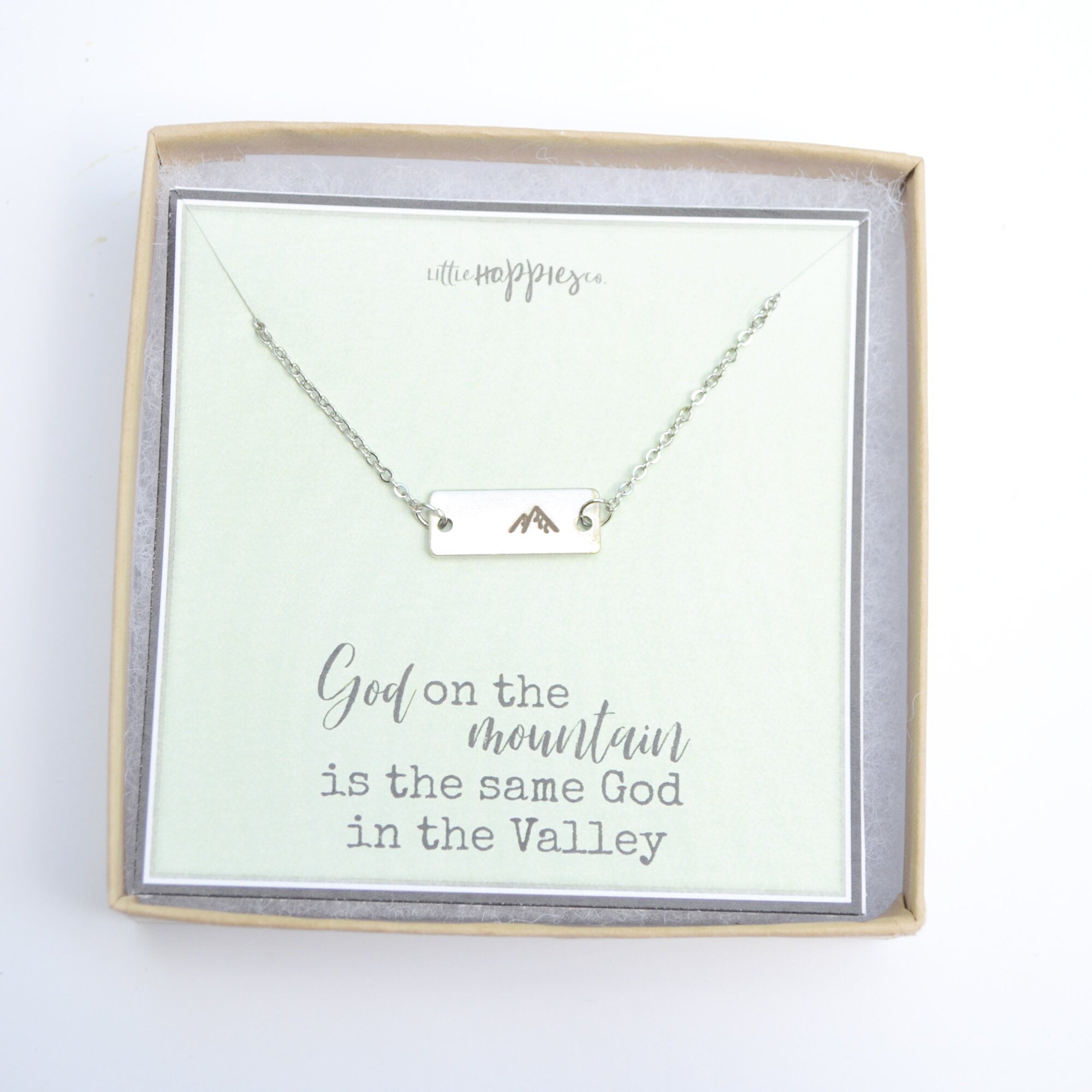 Gold Mountain Necklace, Faith Necklace, Religious Jewelry, Mountain Necklace, Christian Gifts for Friends, Mountain Pendant Necklace