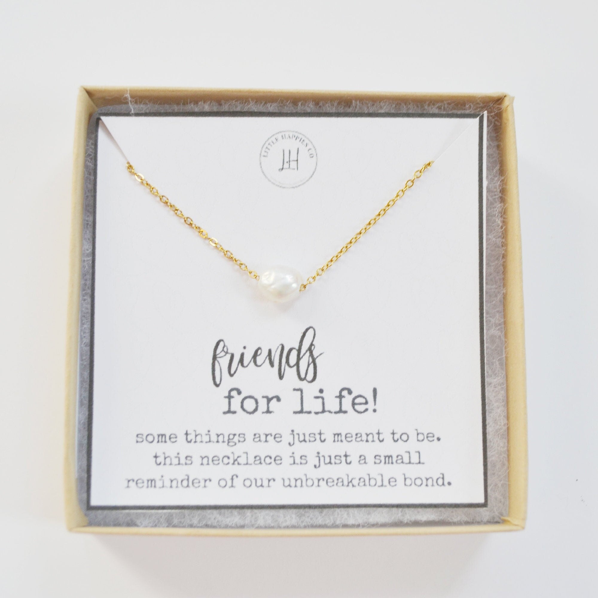 Bestie Necklace, Pearl Necklace, Gift for Best Friend, Best Friend Necklace, BFF Gift Idea, Bestie Jewelry, Friendship Jewelry, Friend Gift