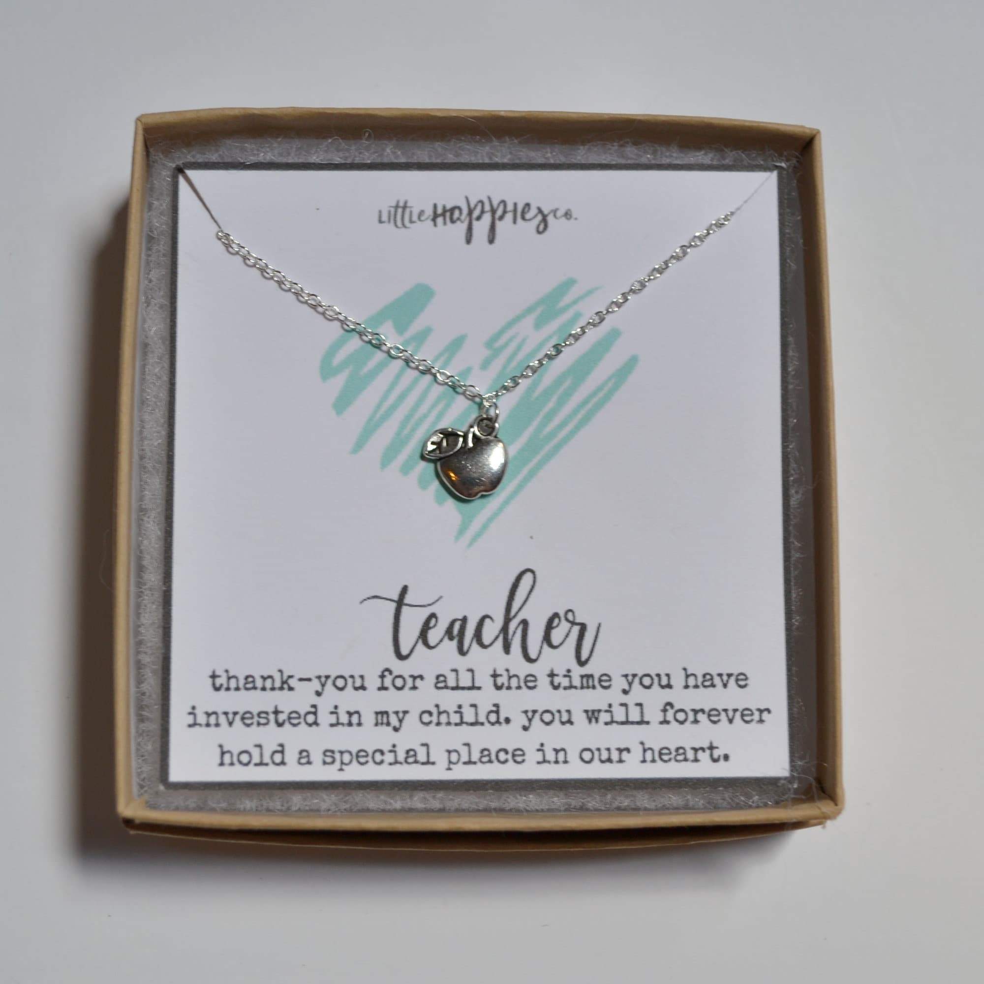 Apple necklace, Christmas Gift for teacher, Teacher gifts, Gift for teacher, Gift for Teacher, Teacher Gift