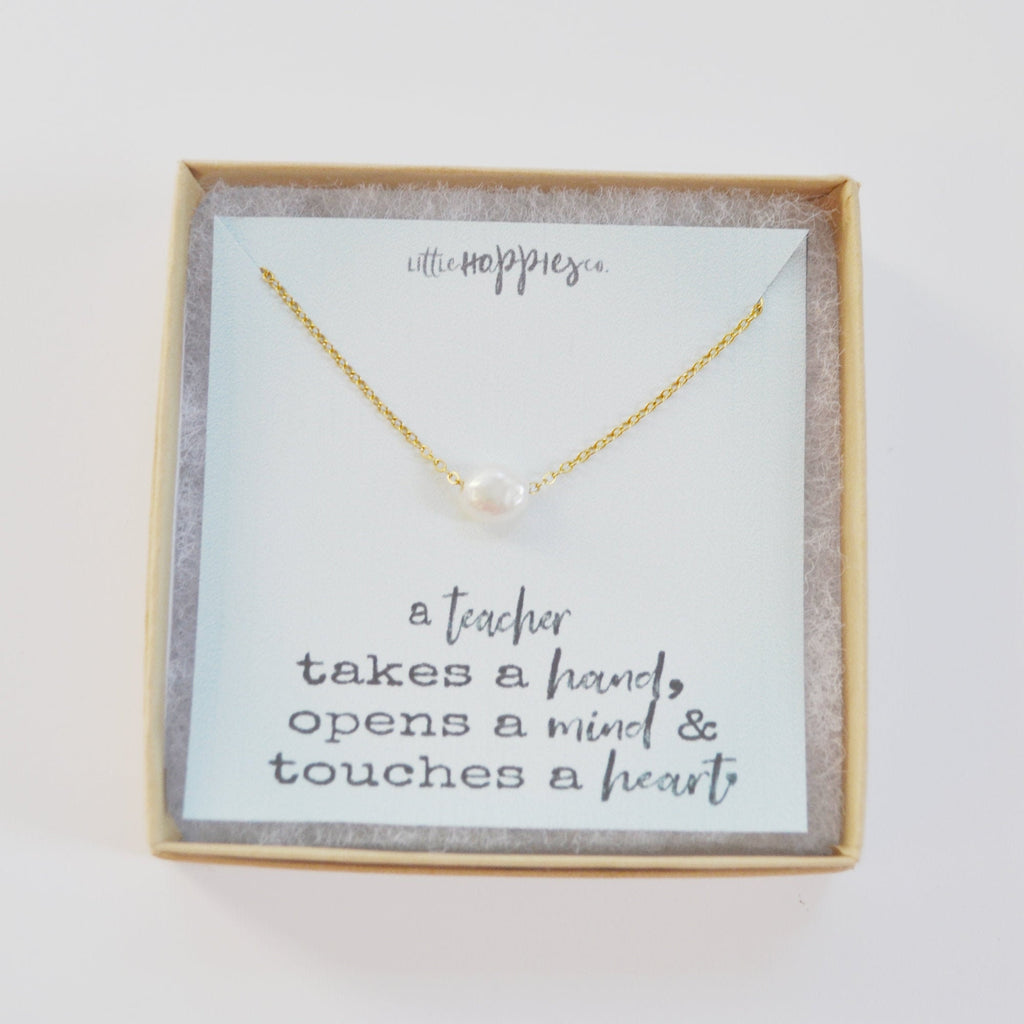 Appreciation Gift, Gift for Teacher, Teacher Necklace, Teacher Thank You Gift, Teacher Jewelry, Thank You Gift, Gifts for Her, Gold Necklace