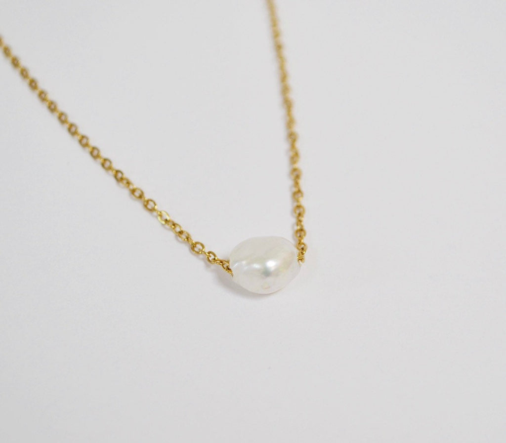 Pearl Necklace Gold, Bestie Necklace, BFF Gift, Friendship Necklace, Bestfriend Gift, Best friend Birthday gift, Friend birthday,(02-001)
