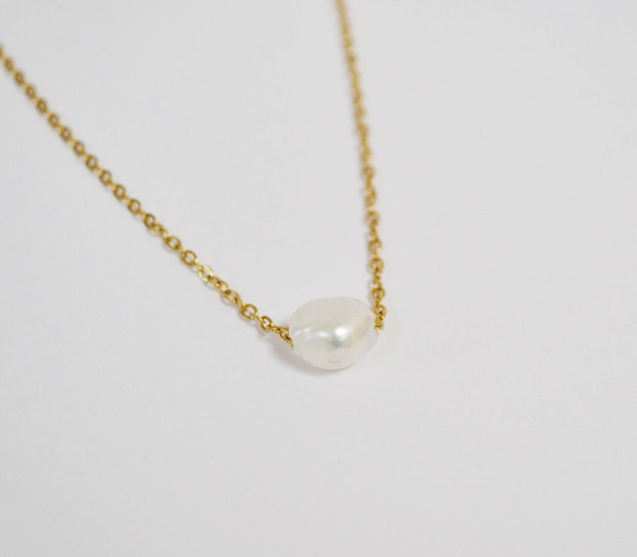 Pearl Necklace Gold, Bestie Necklace, BFF Gift Idea, Friendship Necklace, Bestfriend Gift, Thank You Gift, Bestie Jewelry, (02-001)