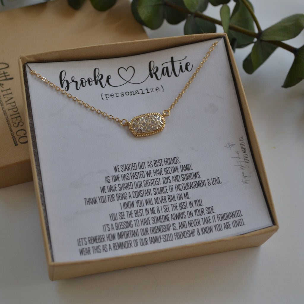 Personalized friend gifts, Sentimental gifts for best friends, Keepsake gifts, Filigree necklace, Birthday gift ideas for best friend female