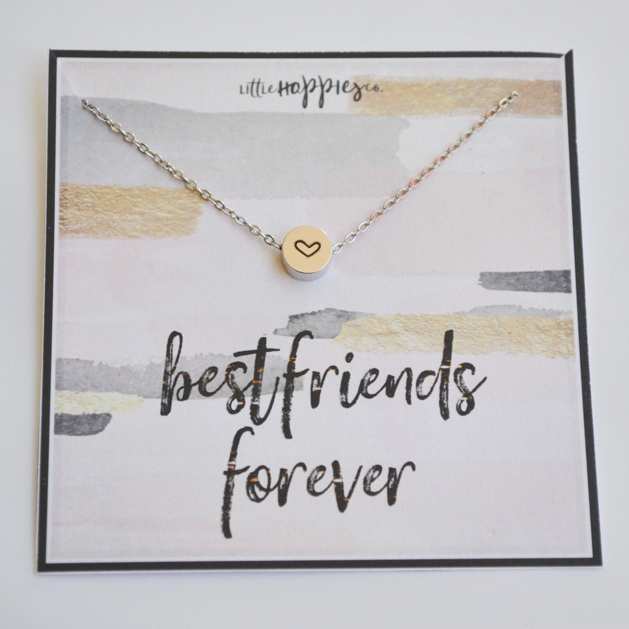 Best friend necklace, heart necklace, friendship necklace, best friend gift, gift for her, friendship gifts, dainty necklace