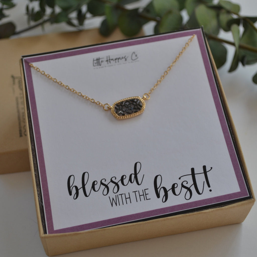 Blessed With The Best Necklace - Blessed necklace, Best friend gifts, Bridesmaid gift, Send a card, Send a gift, Thank you gift, Mail a gift