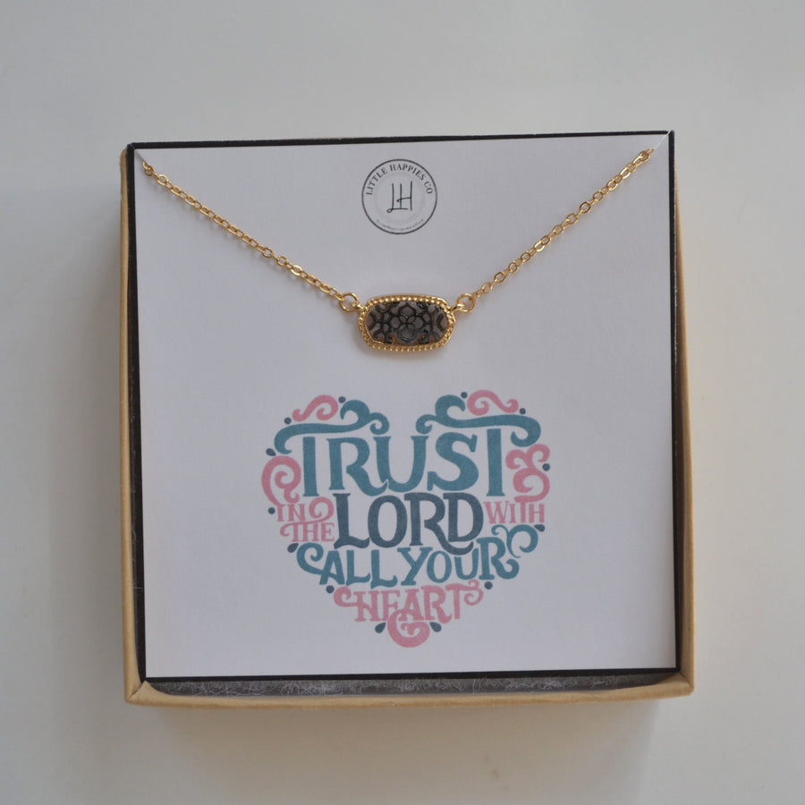 Trust In The Lord With All Your Heart Necklace - Proverbs 3:5-6, Bible quote, Christian necklace, Christian jewelry, Faith necklace, Hope