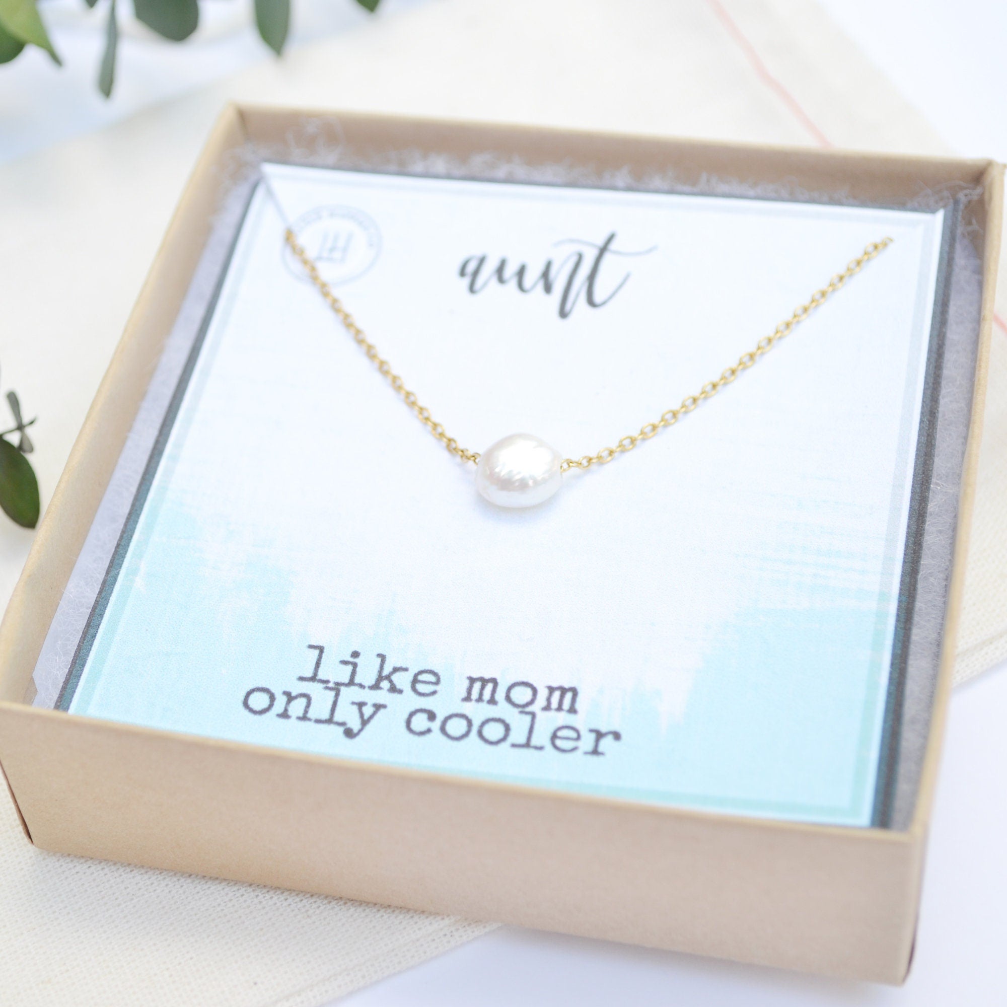 Pearl Aunt Necklace - New aunt gifts, Aunt jewelry, Gift for aunt who has everything, Pearl necklace, Gifts for aunt from niece or nephew