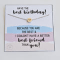 Happy birthday gift, Birthday gifts for her, Best friend gift, Send a gift for friend, Birthday card for her, Silver or gold heart necklace