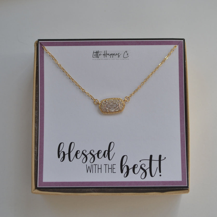 Blessed With The Best Necklace - Blessed necklace, Best friend gifts, Bridesmaid gift, Send a card, Send a gift, Thank you gift, Mail a gift
