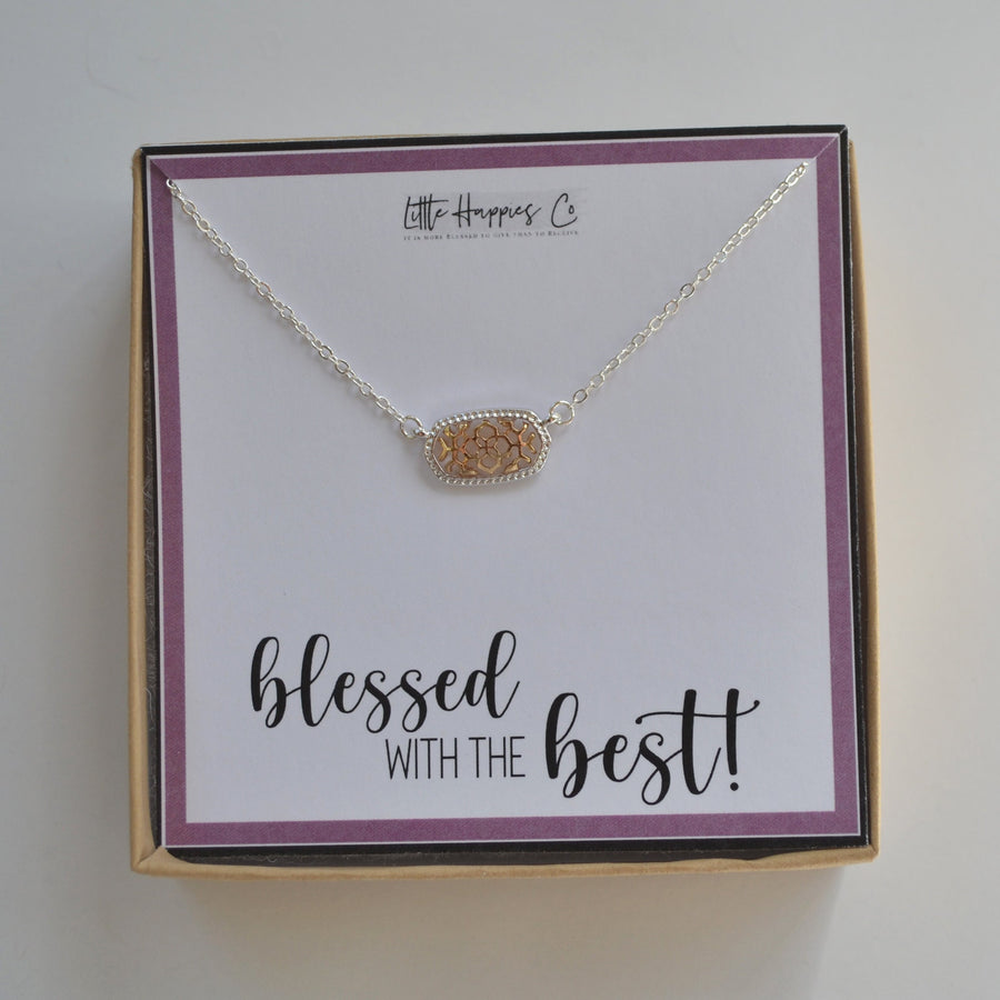 Blessed With The Best Necklace - Blessed necklace, Best friend gifts, Bridesmaid gift, Send a card, Send a gift, Thank you gift, Mail a gift