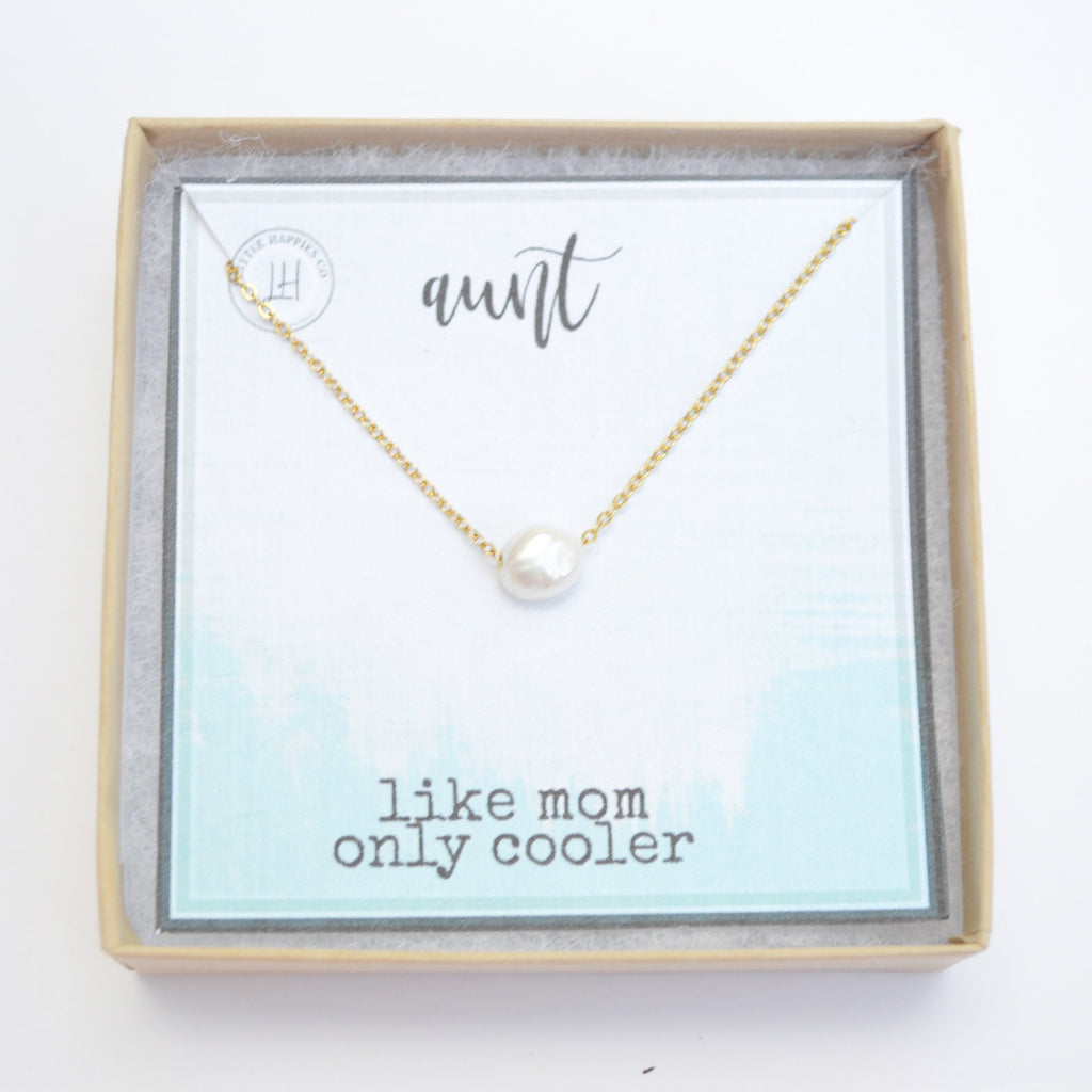 Pearl Aunt Necklace - New aunt gifts, Aunt jewelry, Gift for aunt who has everything, Pearl necklace, Gifts for aunt from niece or nephew