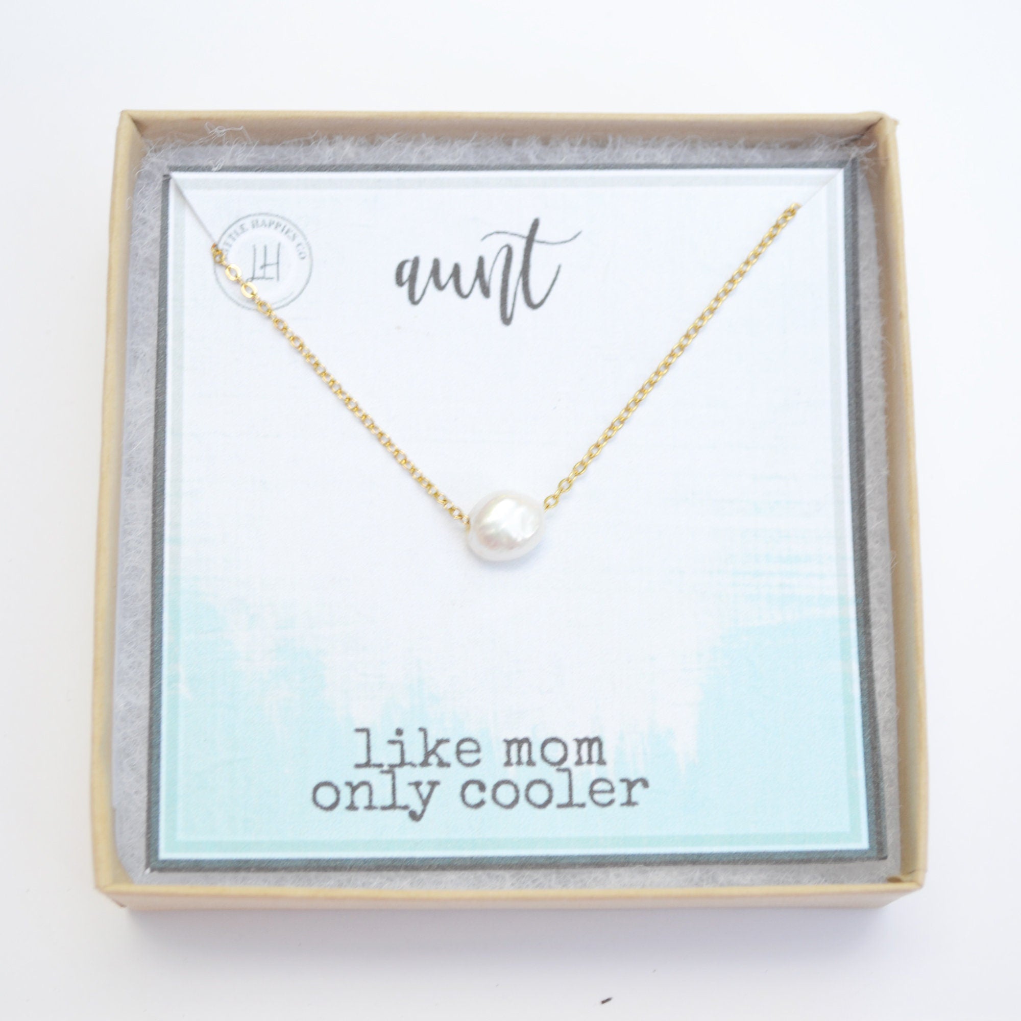 Pearl Aunt Necklace - New aunt gifts, Aunt jewelry, Gift for aunt who has everything, Pearl necklace, Gifts for aunt from niece or nephew