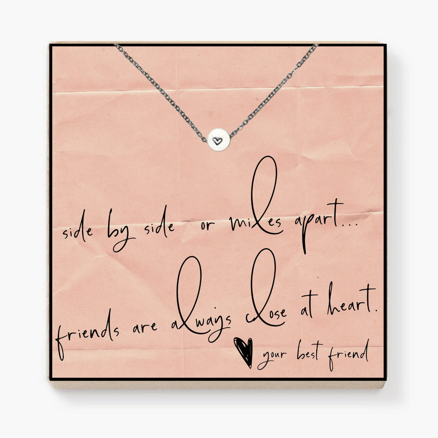 Long distance friend necklace, Friendship heart necklace, Christmas gift, Gift for long distance friend, Gifts for a long distance friend