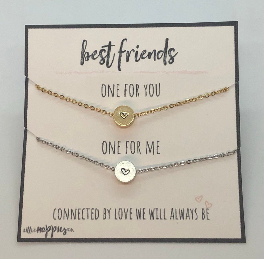 Dainty Best friend necklace, heart necklace, gift  best friend, best friend gift, 2 necklaces, pair of necklaces for friends, necklace set