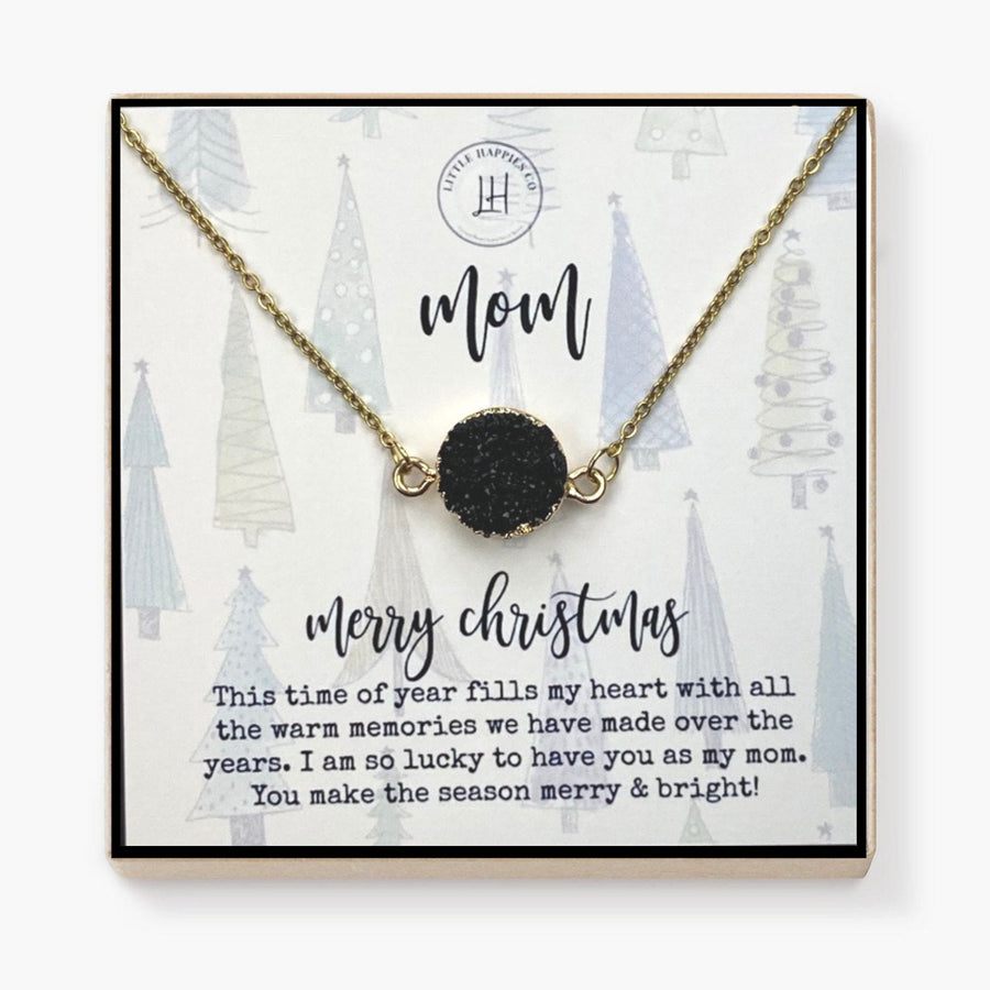 Christmas gifts for mom from daughter, Christmas gift for mom, Gift ideas for mom, Gift for mom who has everything, White druzy necklace