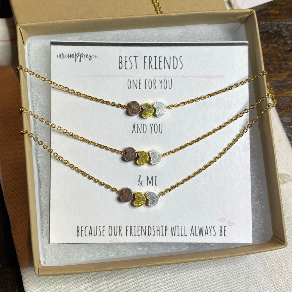 BFF necklace for 3 friends, Set of 3 necklaces for friends, Gift for best friend, Friendship necklace, Best friend jewelry, Best friend gift