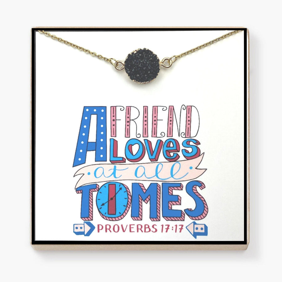 A friend loves at all times necklace, Bible verse jewelry, Scripture necklace, Scripture necklaces pendants, Proverbs 1717, Truth jewelry