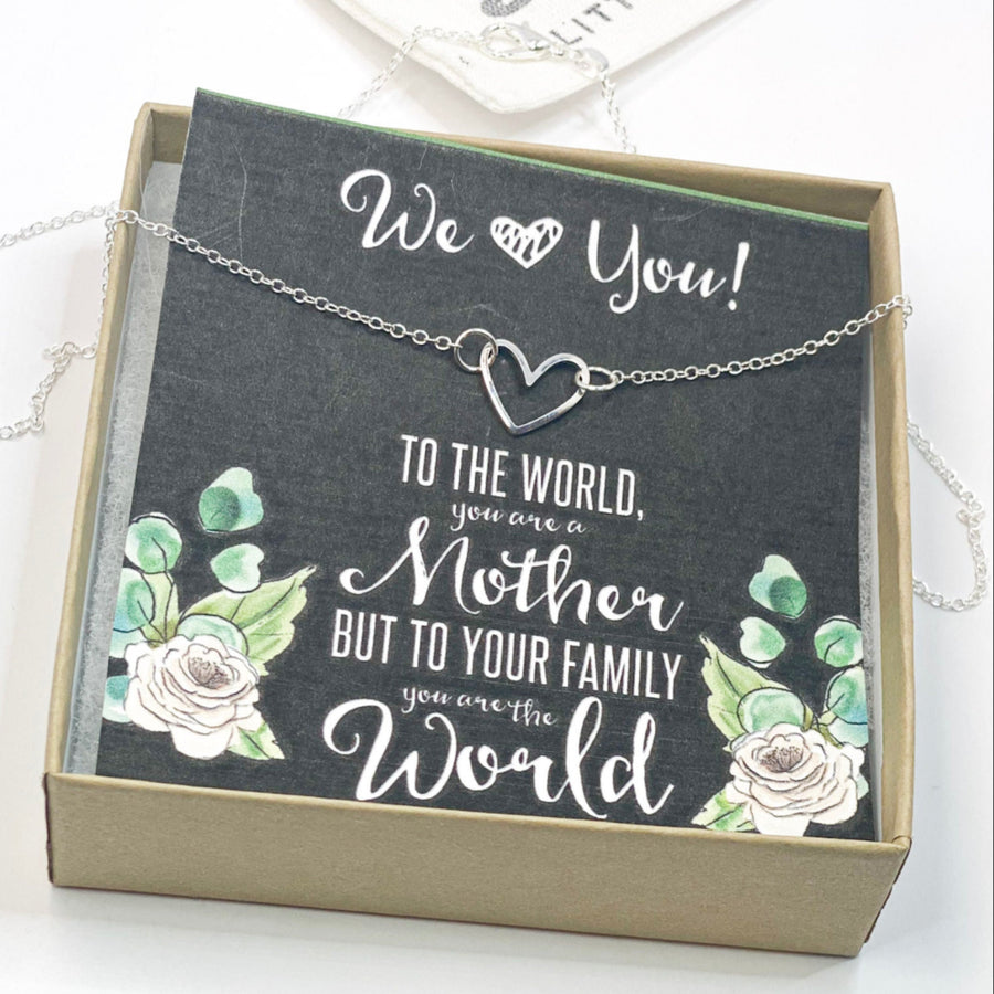 Happy Valentine's Day mom, Valentine's Day gifts for mom, Mom necklace, Valentine's Day card for mom, Heart necklace for mom from son