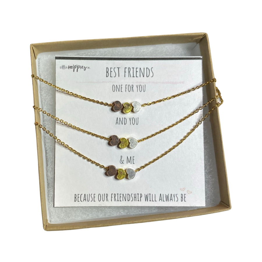 BFF necklace for 3 friends, Set of 3 necklaces for friends, Gift for best friend, Friendship necklace, Best friend jewelry, Best friend gift