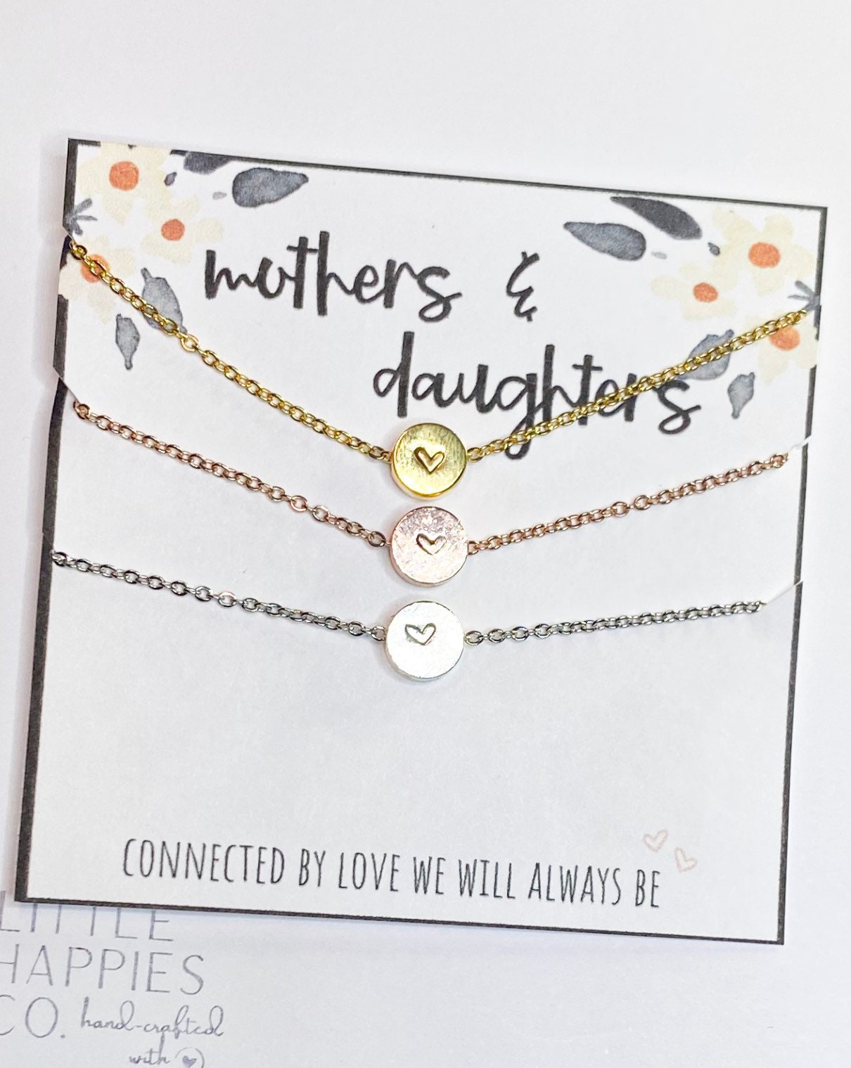 Mother & Daughter Necklaces, heart necklace, gift for mom, mom jewelry, 3 necklaces, three necklaces, mom and 2 daughters, 3 necklaces