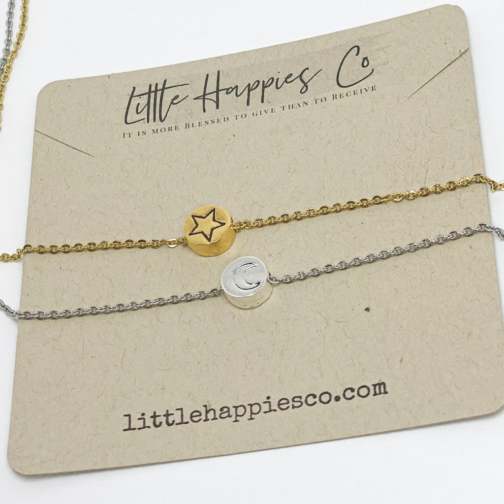 Celestial necklaces, Moon necklace, Star necklace, Gift for friend, Friendship necklace set, Gift for sister, big sister, little sister