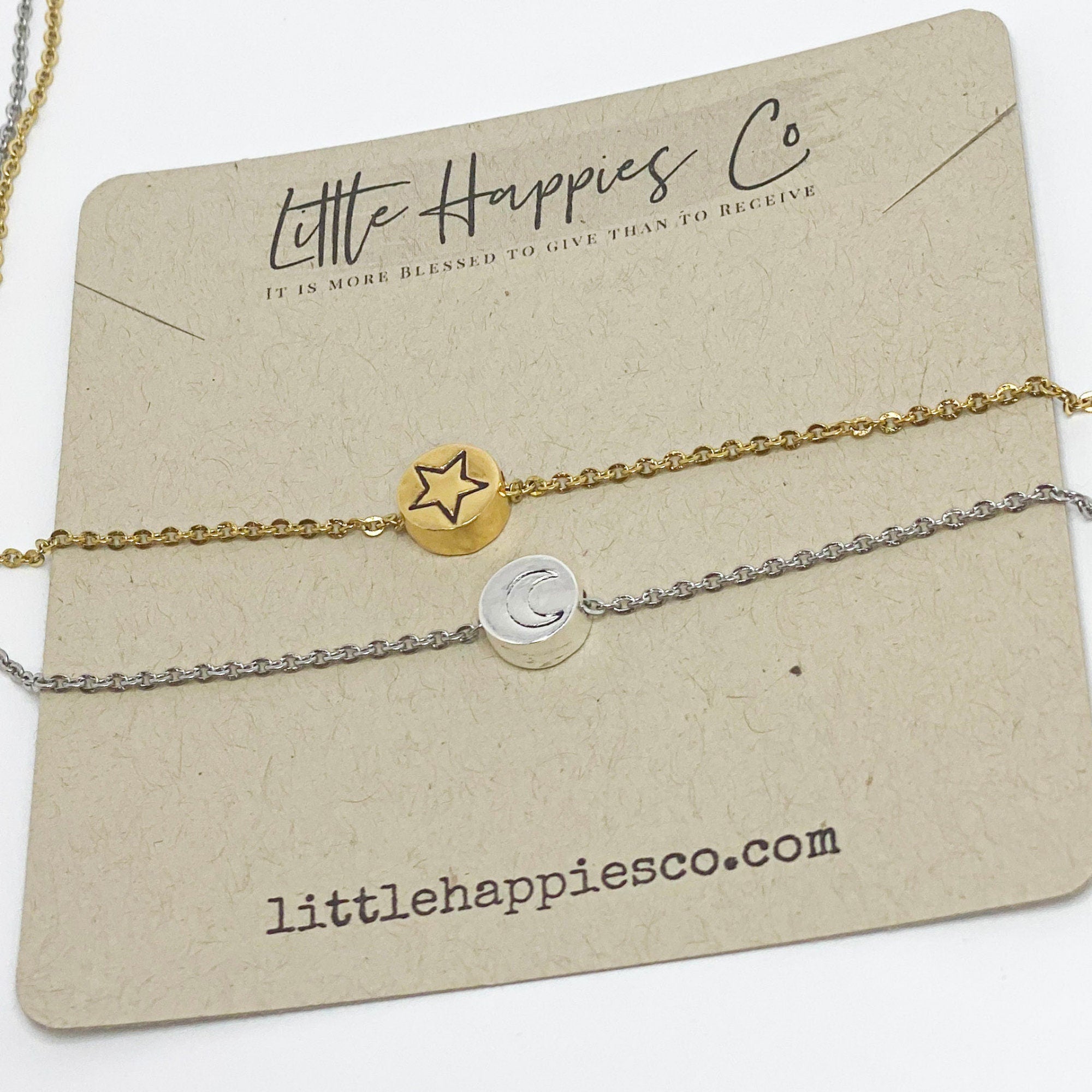 Celestial necklaces, Moon necklace, Star necklace, Gift for friend, Friendship necklace set, Gift for sister, big sister, little sister