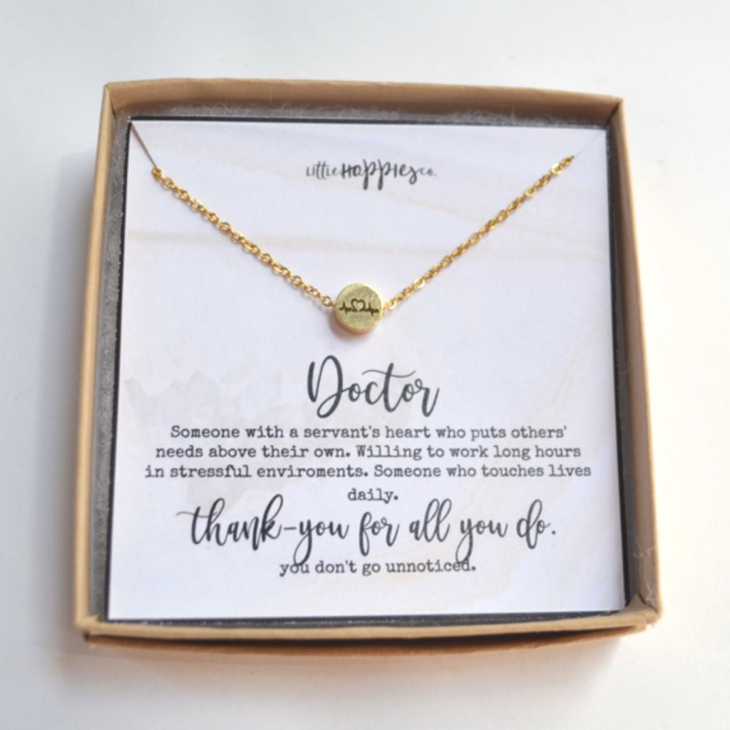 Doctor necklace, heartbeat necklace, Doctor gift, Gift for doctor, Medical student gift ideas, Gifts for medical students, Future doctor