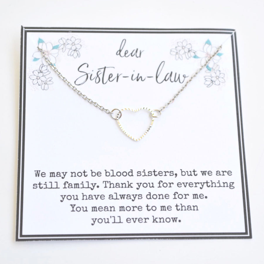 Sister in law gift, Sister in law birthday card, Sister in law birthday gift, Sister in law necklace, Bonus sister, Best sister in law